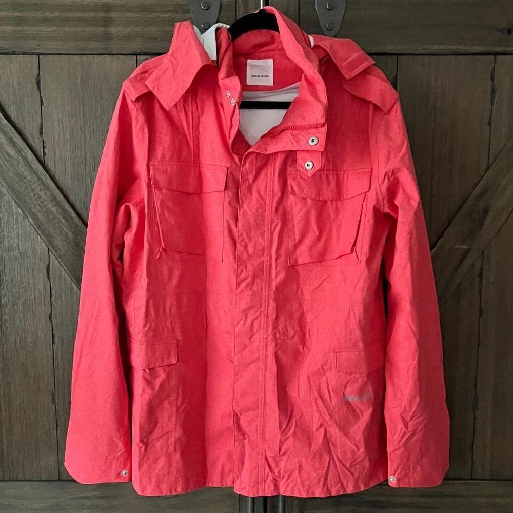 Wood Wood Romain Jacket M65 Waterproof Coral Red Size Large NWOT